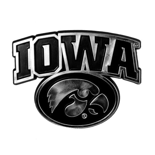 Iowa Hawkeyes Molded Chrome Plastic Emblem 1