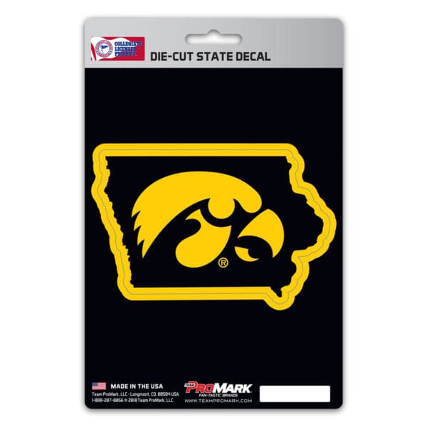 Iowa Hawkeyes Team State Shape Decal Sticker 1