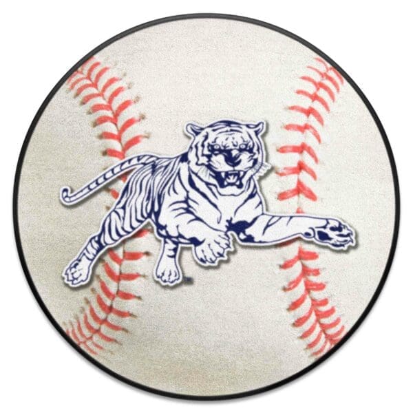 Jackson State Tigers Baseball Rug 27in. Diameter 1 scaled