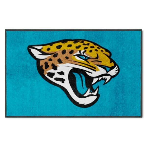 Jacksonville Jaguars 4X6 High Traffic Mat with Durable Rubber Backing Landscape Orientation 1 scaled