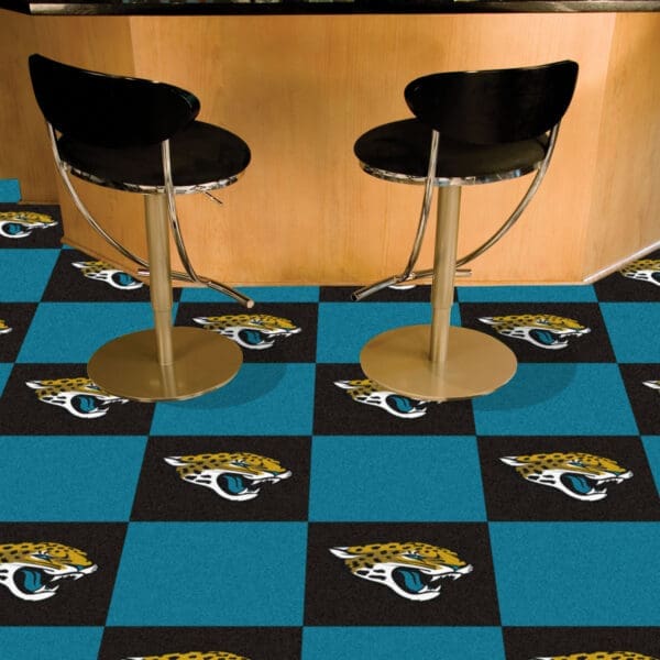 Jacksonville Jaguars Team Carpet Tiles - 45 Sq Ft.