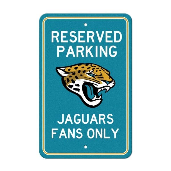 Jacksonville Jaguars Team Color Reserved Parking Sign Decor 18in. X 11.5in. Lightweight 1 scaled