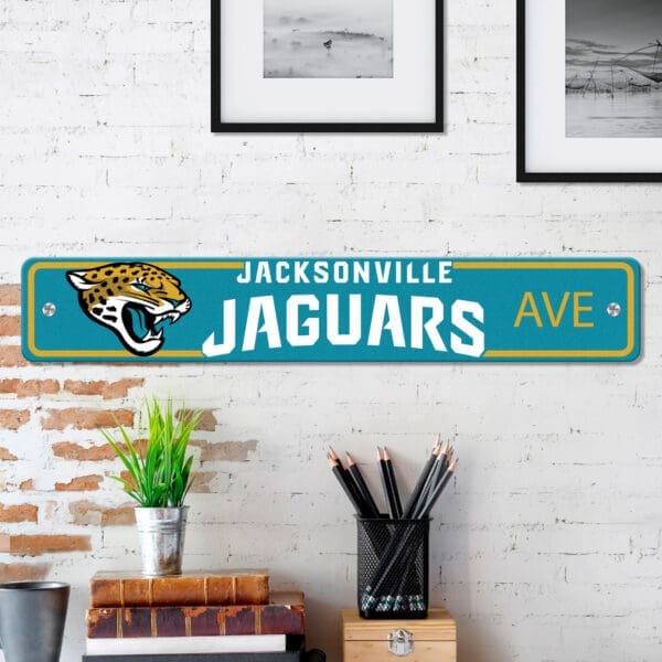 Jacksonville Jaguars Team Color Street Sign Décor 4in. X 24in. Lightweight