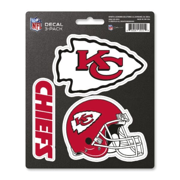 Kansas City Chiefs 3 Piece Decal Sticker Set 1