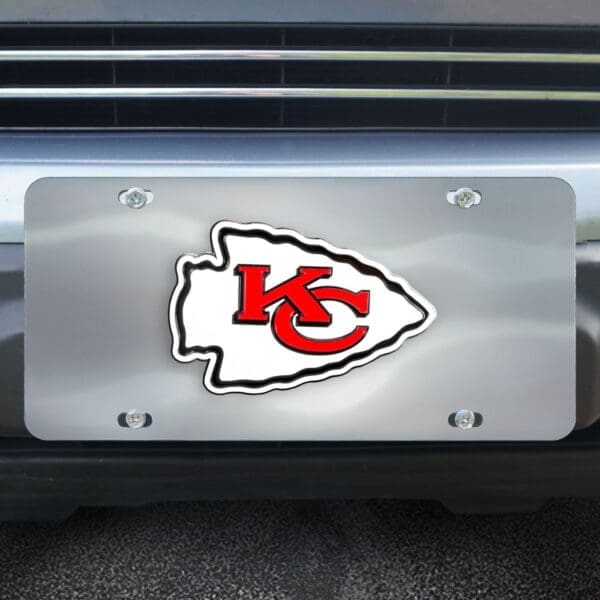 Kansas City Chiefs 3D Stainless Steel License Plate