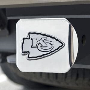Kansas City Chiefs Chrome Metal Hitch Cover with Chrome Metal 3D Emblem