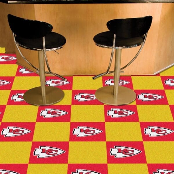 Kansas City Chiefs Team Carpet Tiles - 45 Sq Ft.