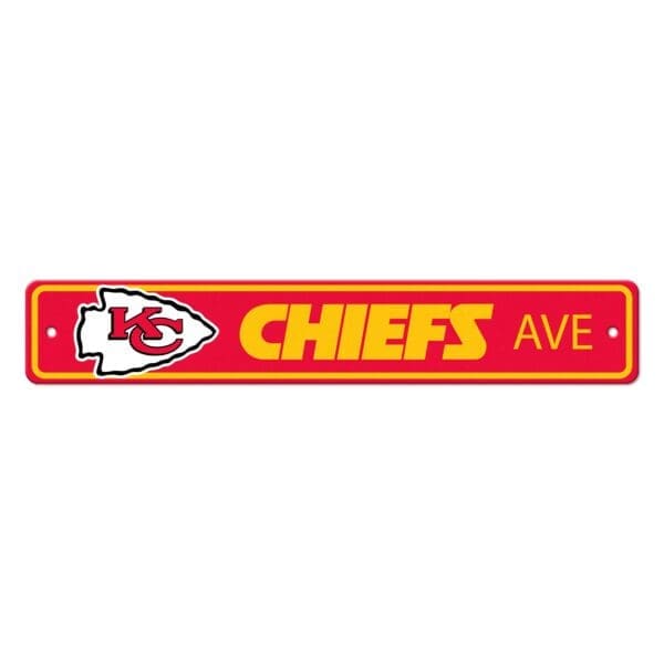 Kansas City Chiefs Team Color Street Sign Decor 4in. X 24in. Lightweight 1 scaled