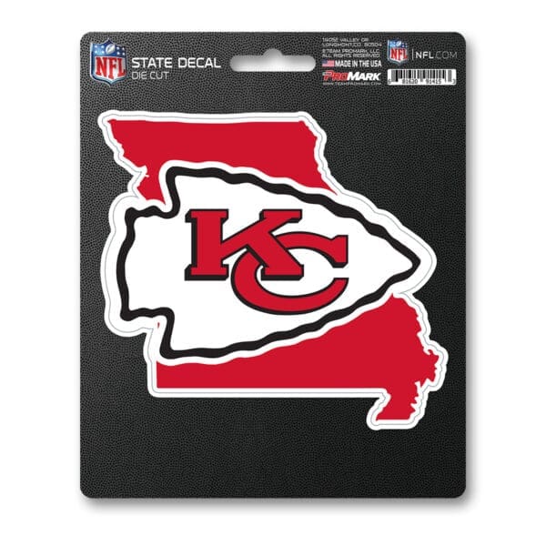 Kansas City Chiefs Team State Shape Decal Sticker 1