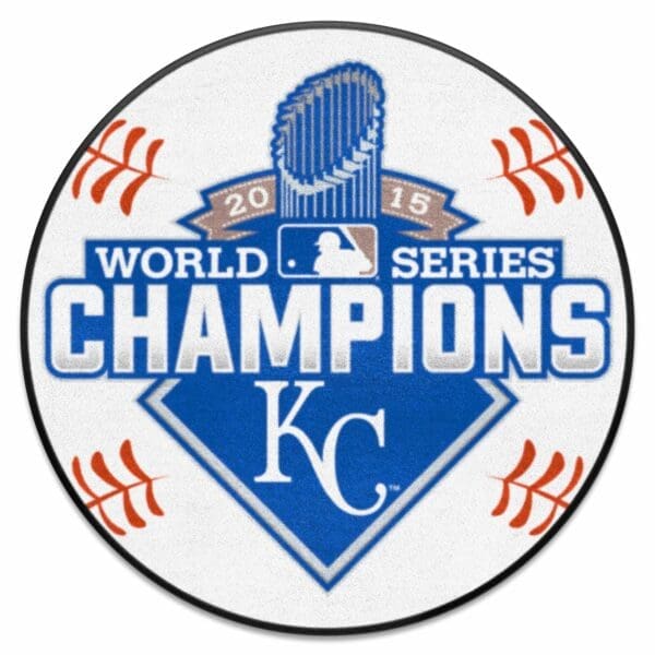 Kansas City Royals 2015 MLB World Series Champions Baseball Rug 27in. Diameter 1 scaled