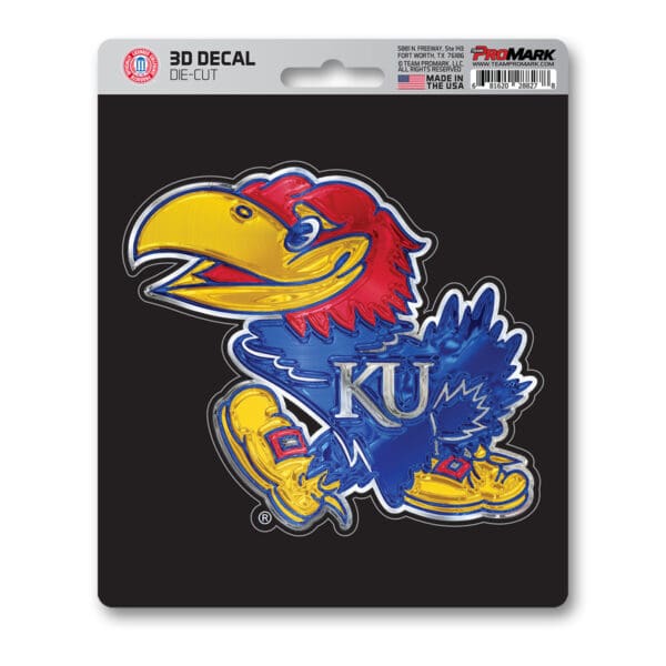 Kansas Jayhawks 3D Decal Sticker 1