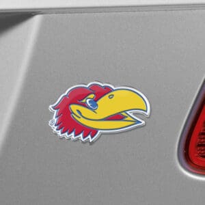 Kansas Jayhawks Heavy Duty Aluminum Embossed Color Emblem - Alternate