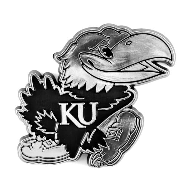 Kansas Jayhawks Molded Chrome Plastic Emblem 1