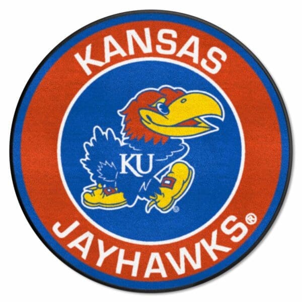 Kansas Jayhawks Roundel Rug 27in. Diameter 1 scaled