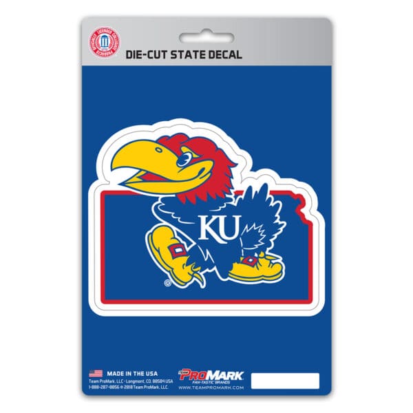 Kansas Jayhawks Team State Shape Decal Sticker 1
