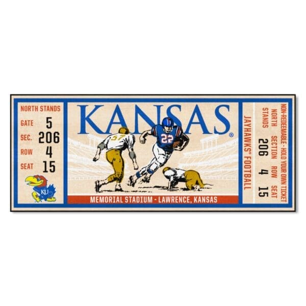 Kansas Jayhawks Ticket Runner Rug 30in. x 72in 1 scaled