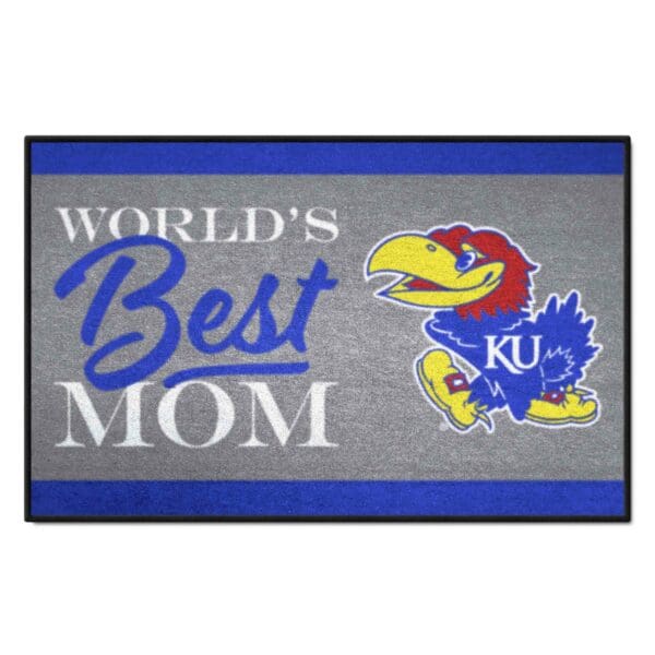 Kansas Jayhawks Worlds Best Mom Starter Mat Accent Rug 19in. x 30in 1 scaled