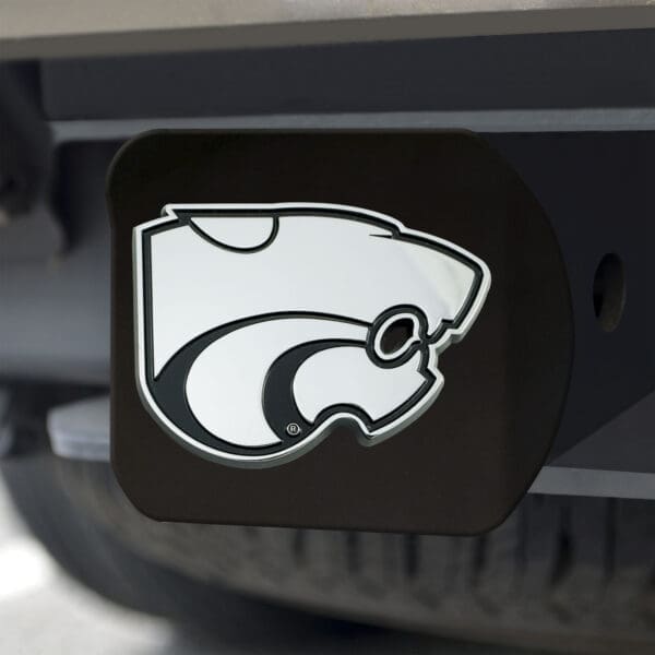 Kansas State Wildcats Black Metal Hitch Cover with Metal Chrome 3D Emblem