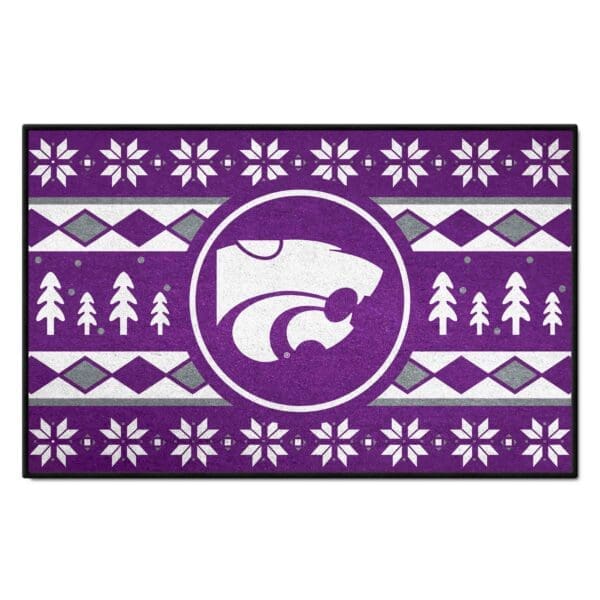 Kansas State Wildcats Holiday Sweater Starter Mat Accent Rug 19in. x 30in 1 scaled