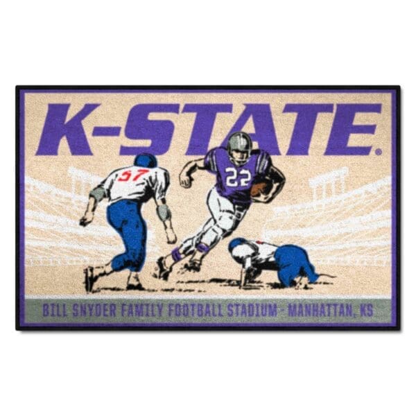 Kansas State Wildcats Starter Mat Accent Rug 19in. x 30in. Ticket Stub Starter Mat 1 scaled