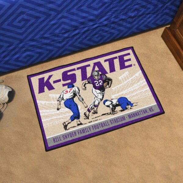 Kansas State Wildcats Starter Mat Accent Rug - 19in. x 30in. Ticket Stub Starter Mat