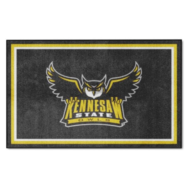 Kennesaw State Owls 4ft. x 6ft. Plush Area Rug 1 1 scaled