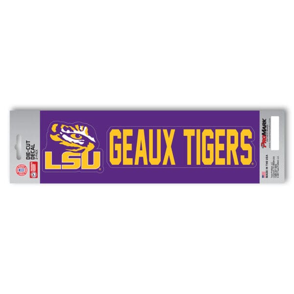 LSU Tigers 2 Piece Team Slogan Decal Sticker Set 1