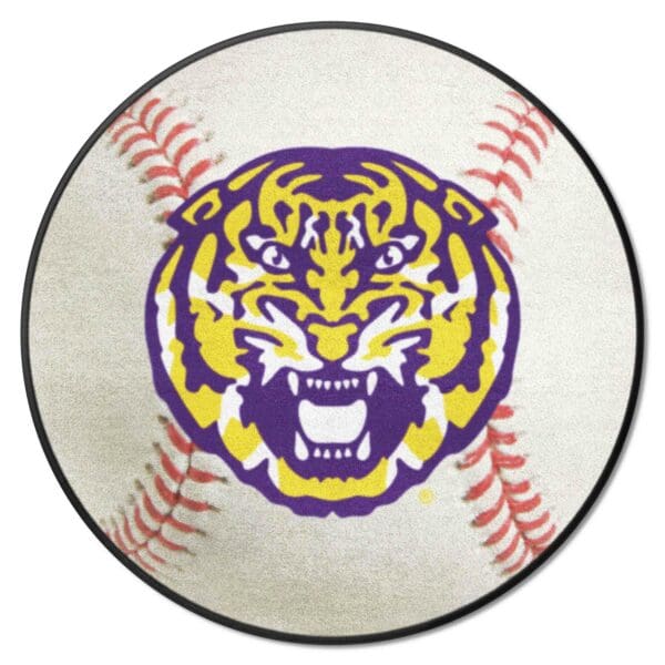 LSU Tigers Baseball Rug 27in. Diameter 1 1 scaled