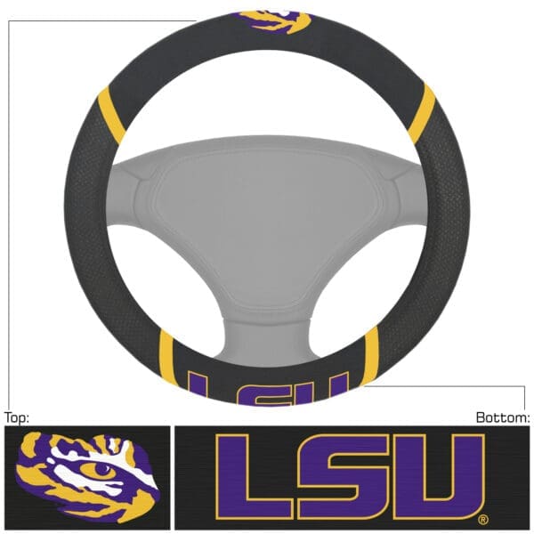 LSU Tigers Embroidered Steering Wheel Cover 1