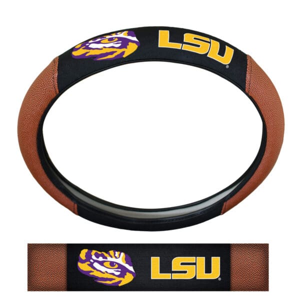 LSU Tigers Football Grip Steering Wheel Cover 15 Diameter 1