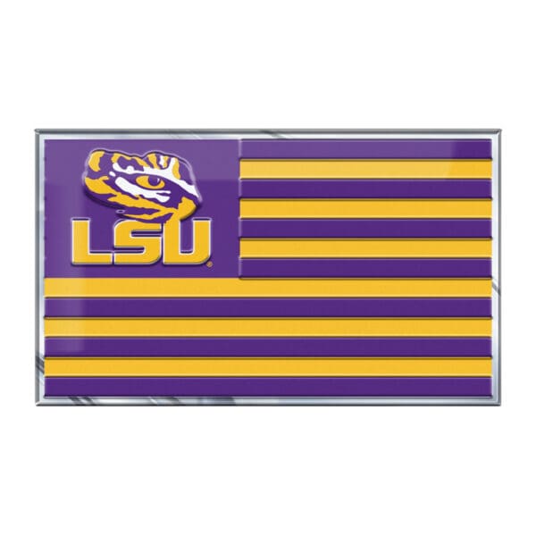 LSU Tigers State Flag Aluminum Embossed Emblem 1