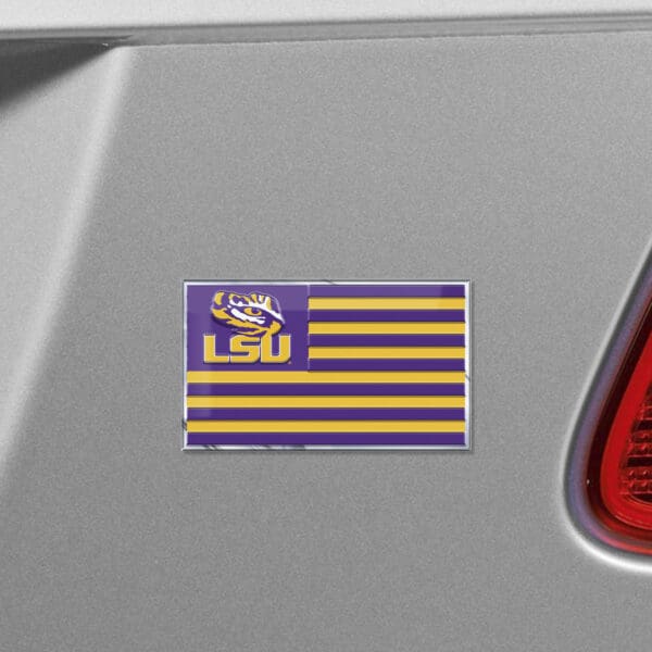 LSU Tigers State Flag Aluminum Embossed Emblem