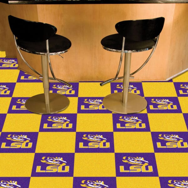 LSU Tigers Team Carpet Tiles - 45 Sq Ft.