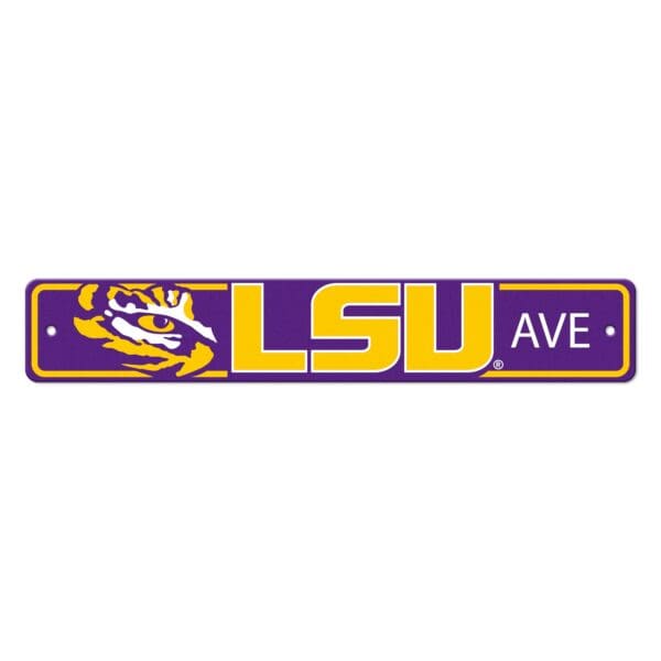 LSU Tigers Team Color Street Sign Decor 4in. X 24in. Lightweight 1 scaled