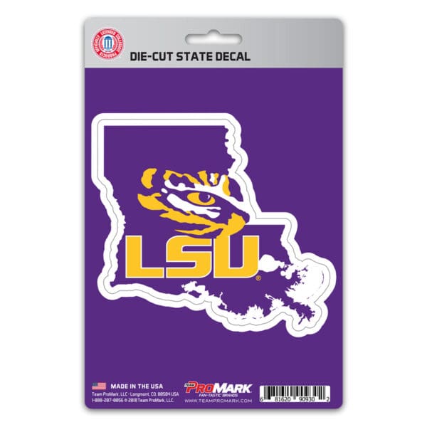 LSU Tigers Team State Shape Decal Sticker 1