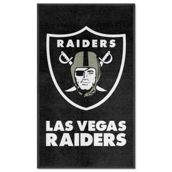 Las Vegas Raiders 3X5 High Traffic Mat with Durable Rubber Backing Portrait Orientation 1 scaled