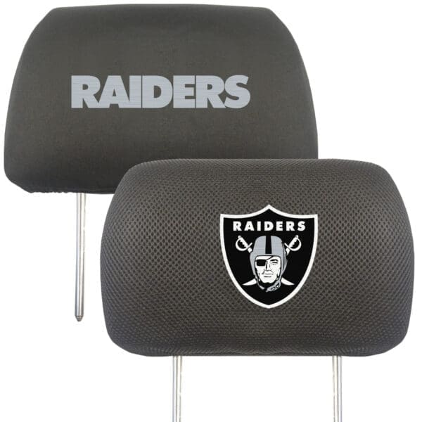 Las Vegas Raiders Embroidered Head Rest Cover Set 2 Pieces 1