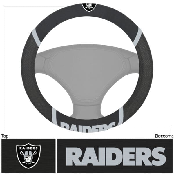 Las Vegas Raiders Embroidered Steering Wheel Cover 1