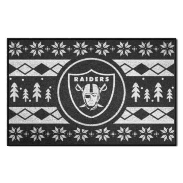 Las Vegas Raiders Holiday Sweater Starter Mat Accent Rug 19in. x 30in 1 scaled