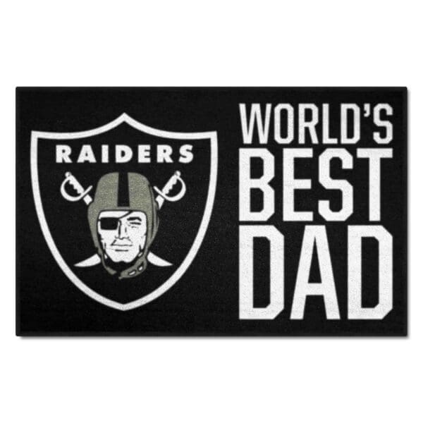 Las Vegas Raiders Starter Mat Accent Rug 19in. x 30in. Worlds Best Dad Starter Mat 1 scaled