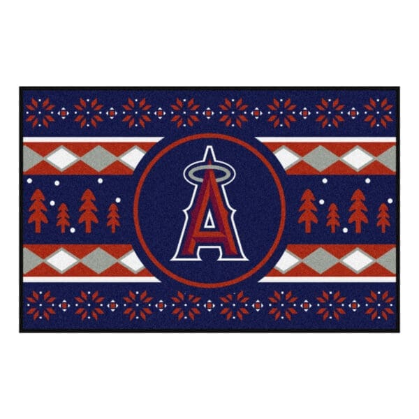 Los Angeles Angels Holiday Sweater Starter Mat Accent Rug 19in. x 30in 1 1