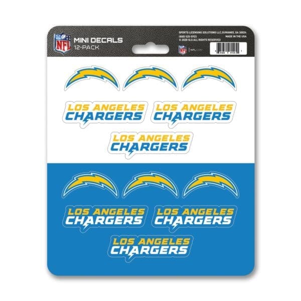 Los Angeles Chargers 12 Count Mini Decal Sticker Pack 1