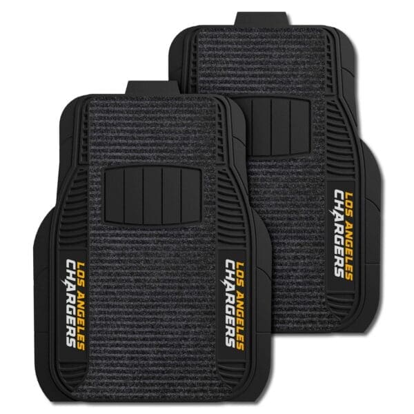 Los Angeles Chargers 2 Piece Deluxe Car Mat Set 1 scaled