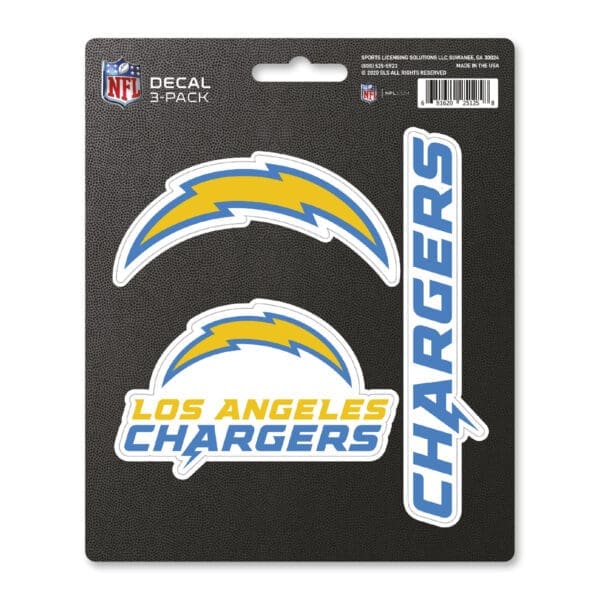 Los Angeles Chargers 3 Piece Decal Sticker Set 1