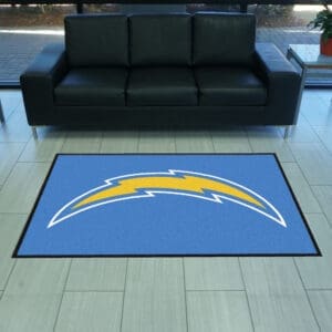 Los Angeles Chargers 4X6 High-Traffic Mat with Durable Rubber Backing - Landscape Orientation