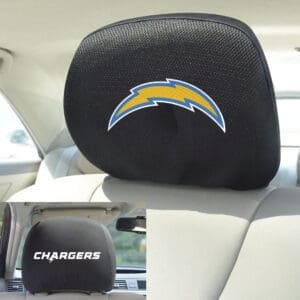 Los Angeles Chargers Embroidered Head Rest Cover Set - 2 Pieces