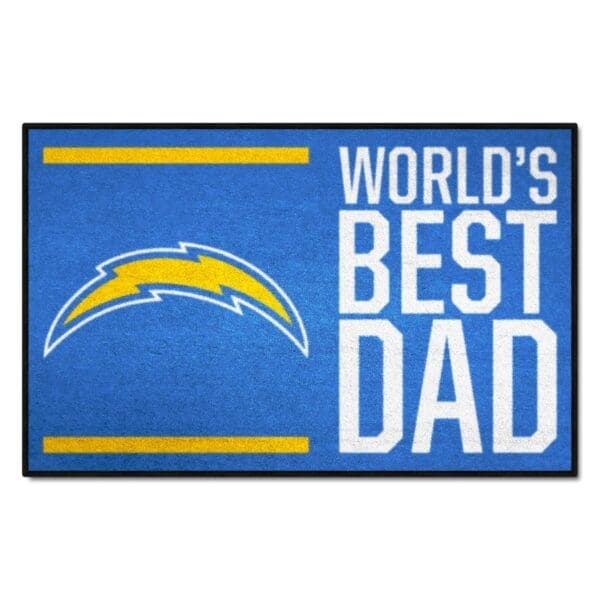 Los Angeles Chargers Starter Mat Accent Rug 19in. x 30in. Worlds Best Dad Starter Mat 1 scaled