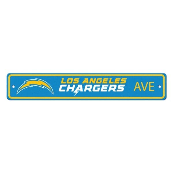 Los Angeles Chargers Team Color Street Sign Decor 4in. X 24in. Lightweight 1 scaled