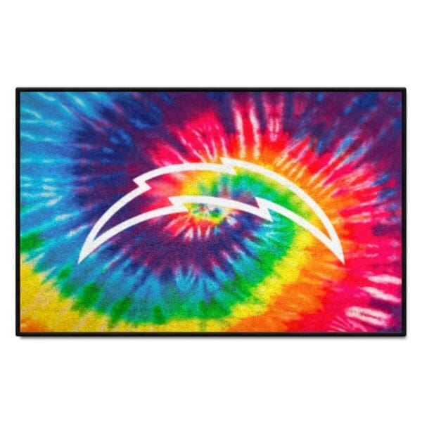 Los Angeles Chargers Tie Dye Starter Mat Accent Rug 19in. x 30in 1 scaled