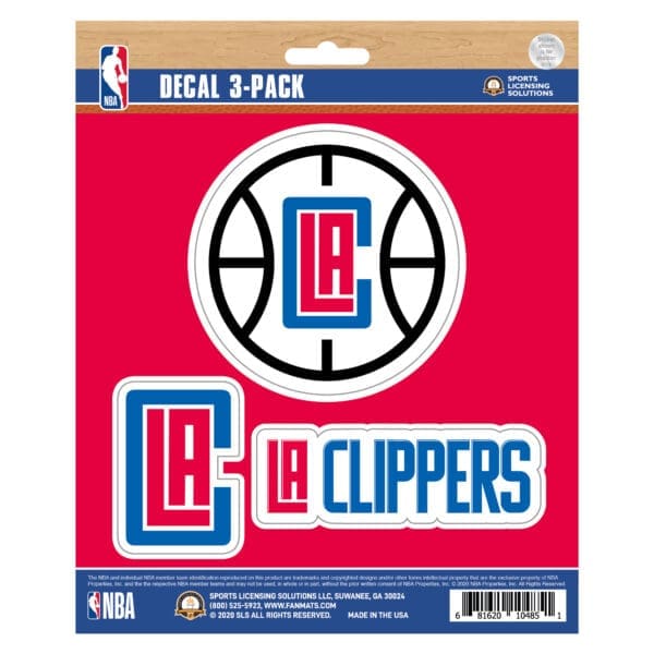 Los Angeles Clippers 3 Piece Decal Sticker Set 60942 1